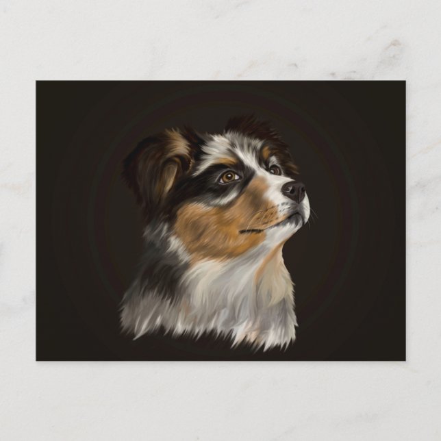 Australian Shepherd - Aussie Puppy Postcard (Front)