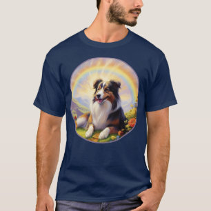 Australian Shepherd Aussie Rainbow Bridge Memorial T-Shirt