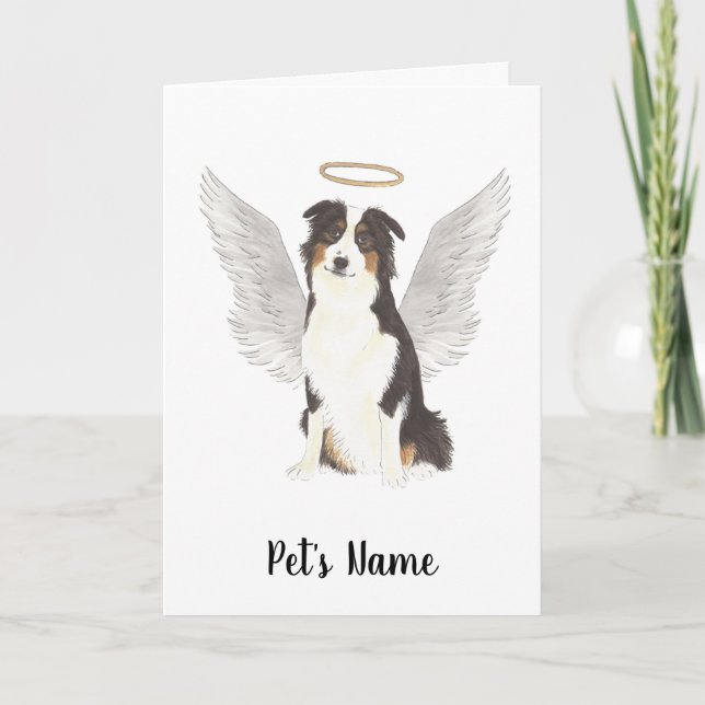 Australian Shepherd Aussie Sympathy Memorial Card (Front)