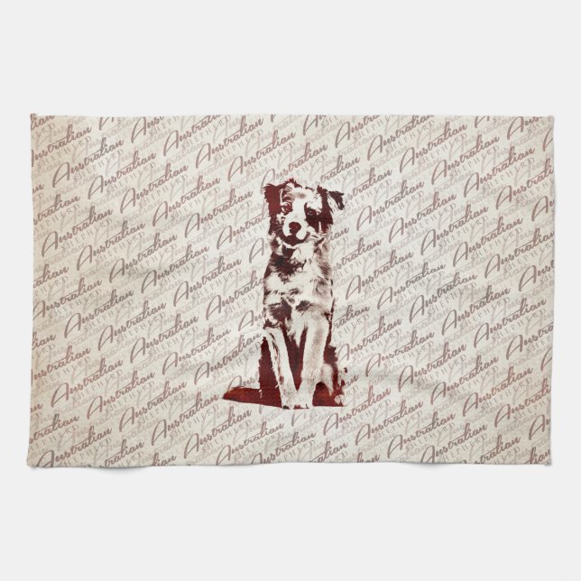 Australian Shepherd  Aussie Tea Towel (Horizontal)