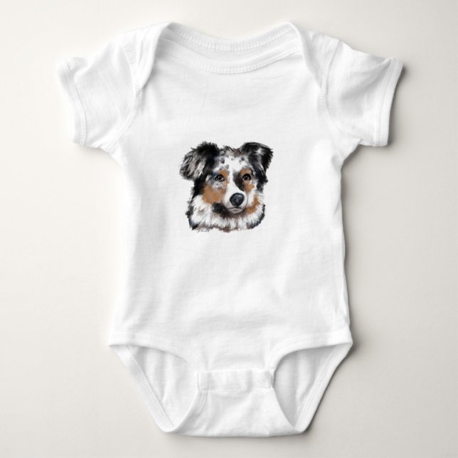 Australian Shepherd Baby Bodysuit (Front)