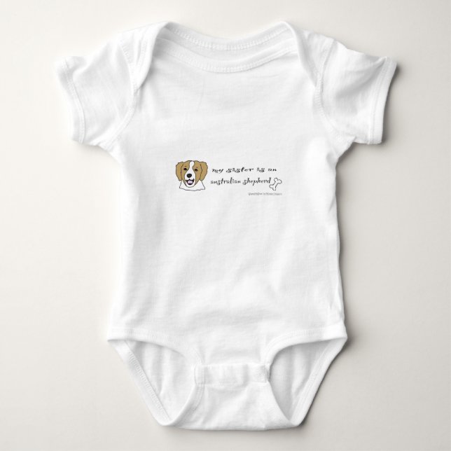 australian shepherd baby bodysuit (Front)