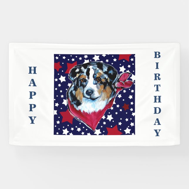 Australian Shepherd Banner (Horizontal)