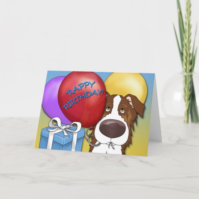 Australian Shepherd Birthday Card (Front)