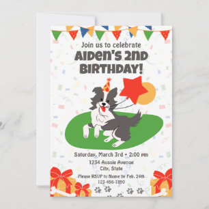 Australian Shepherd Birthday Invitation