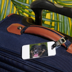 australian shepherd black tri luggage tag