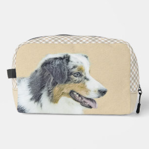 Australian Shepherd Black Tri Painting Dog Art Dopp Kit