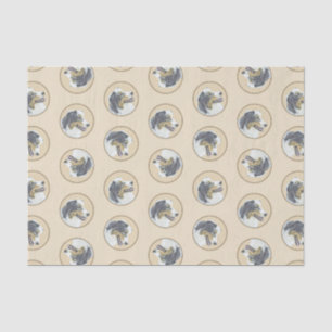 Australian Shepherd Black Tri Painting Dog Art Tissue Paper