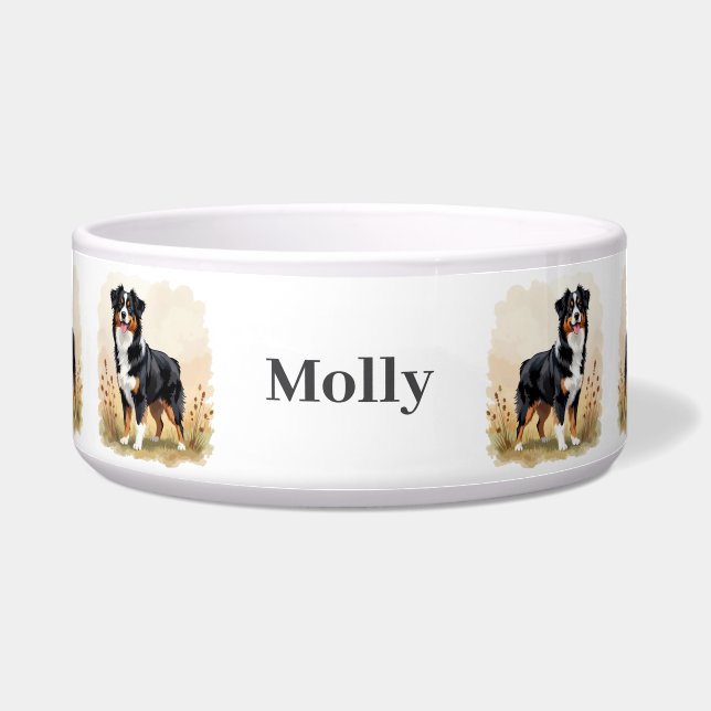 Australian Shepherd Black Tricolor Aussie Dog (Front)