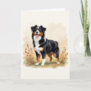 Australian Shepherd Black Tricolor Aussie Dog Card