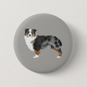 Australian Shepherd Blue Merle Button