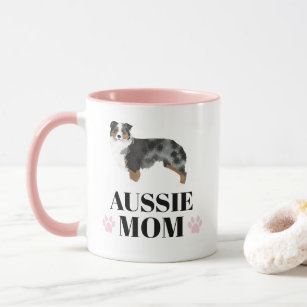 Australian Shepherd blue merle dog mom with photo Mug