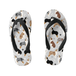 Australian Shepherd Bones and Paws Kid's Jandals