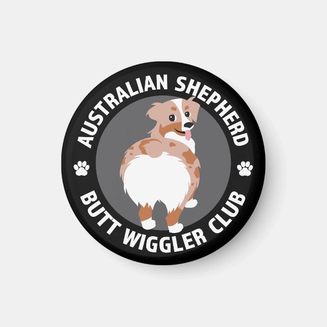 Australian Shepherd Butt Wigglers Club - Red Merle Magnet (Front)