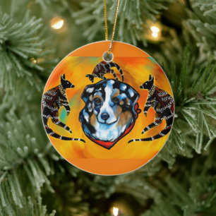 AUSTRALIAN SHEPHERD  CERAMIC TREE DECORATION