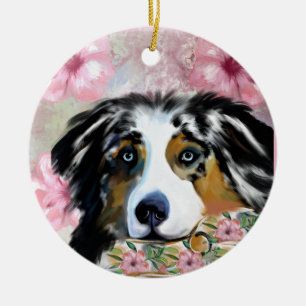 AUSTRALIAN SHEPHERD CERAMIC TREE DECORATION