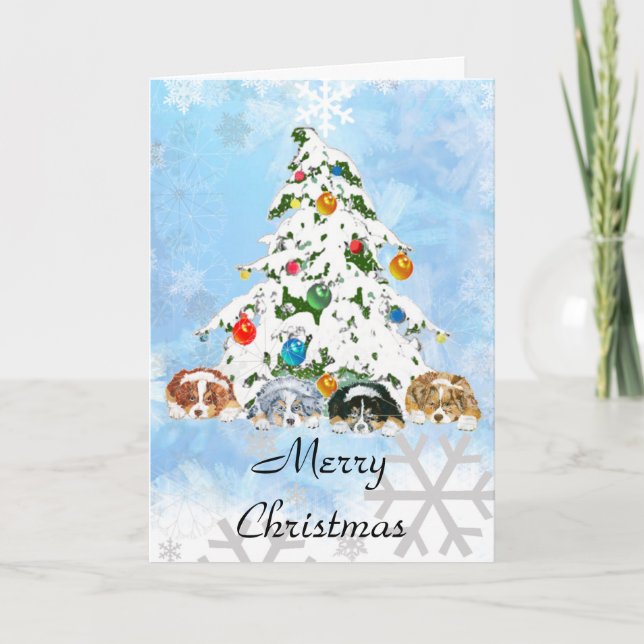 Australian Shepherd ~ Christmas Card (Front)