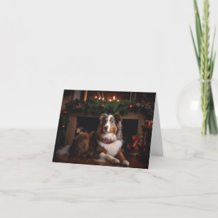 Australian Shepherd Christmas Card