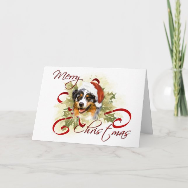 Australian Shepherd Christmas Cards (Front)