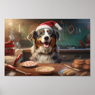 Australian Shepherd Christmas Cookies Holiday Poster