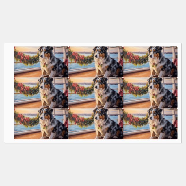 Australian Shepherd Christmas Cruise: Pawsome (Sheet)