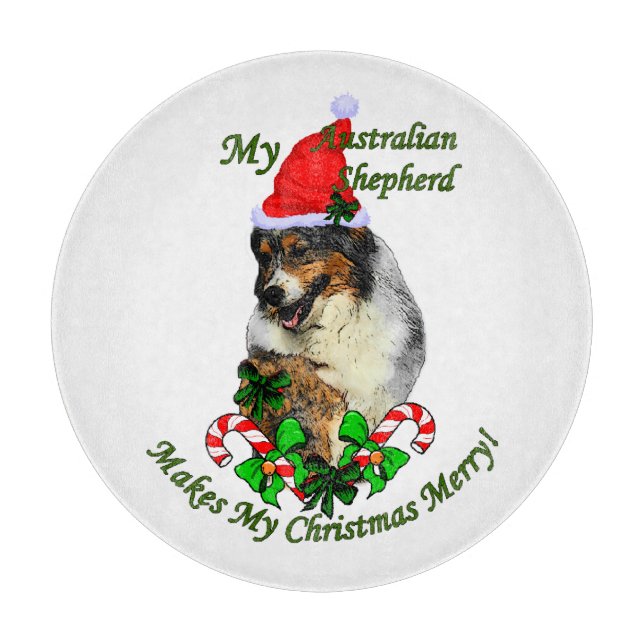 Australian Shepherd Christmas Cutting Board (Front)