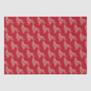 Australian Shepherd Christmas Dog Silhouette Red Tissue Paper