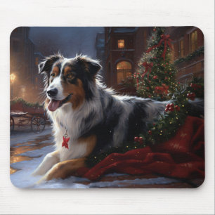 Australian Shepherd Christmas Festive Season Mouse Pad