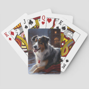 Australian Shepherd Christmas Festive Season  Playing Cards