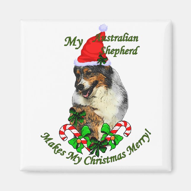 Australian Shepherd Christmas Gifts Magnet (Front)