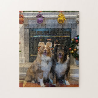 Australian Shepherd Christmas Jigsaw Puzzle