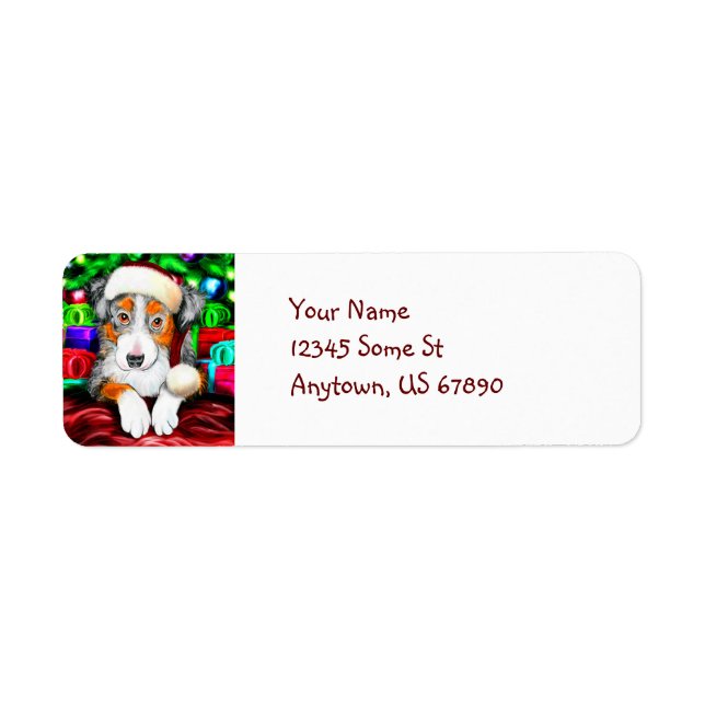 Australian Shepherd Christmas Labels (Front)