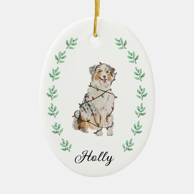 Australian Shepherd Christmas Ornament (Front)