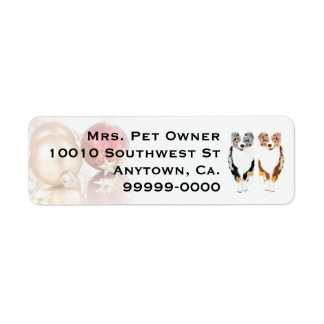 Australian Shepherd Christmas Return Address Label