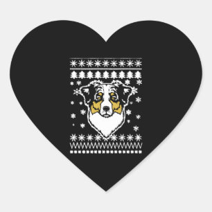 Australian Shepherd Christmas Shirt Heart Sticker
