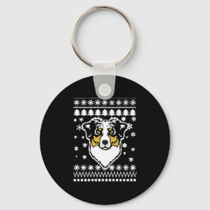 Australian Shepherd Christmas Shirt Key Ring