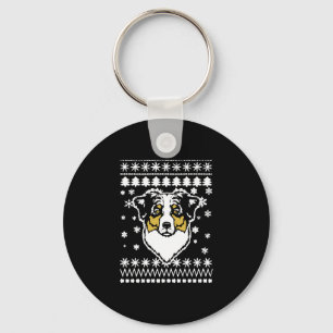 Australian Shepherd Christmas Shirt Key Ring