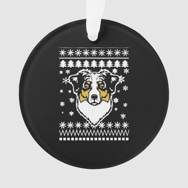 Australian Shepherd Christmas Shirt Ornament (Front)