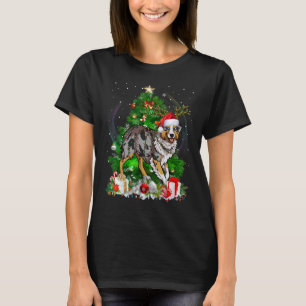 Australian Shepherd Christmas Tree Light Pajama Do T-Shirt