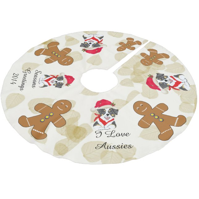 Australian Shepherd Christmas Tree Skirt (Angled)