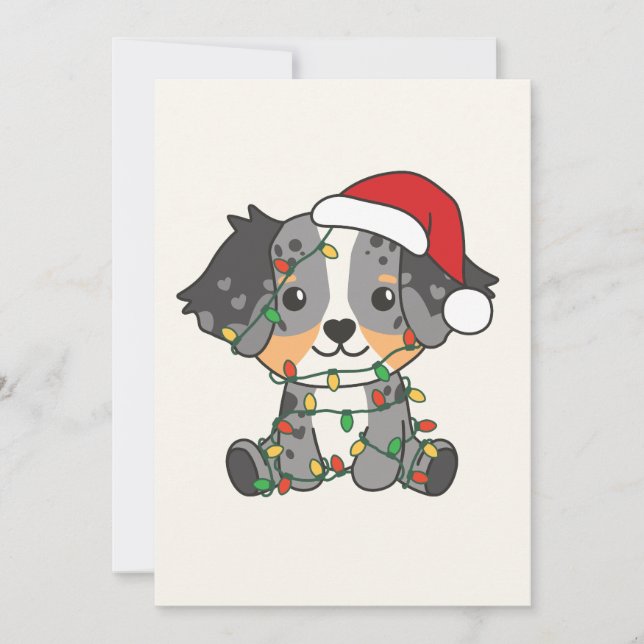 Australian Shepherd Christmas Winter Animals Holiday Card (Front)