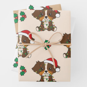 Australian Shepherd Christmas Winter Animals Wrapping Paper Sheet