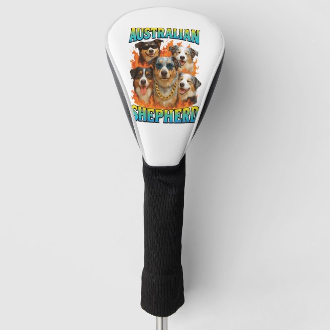 Australian Shepherd Copy Golf Head Cover (Front)