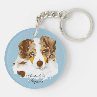 Australian Shepherd custom acrylic keychain