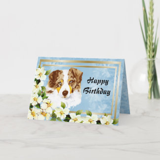 Australian Shepherd Custom Happy Birthday Card