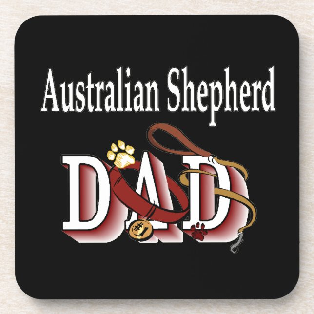 Australian Shepherd Dad Coaster (Front)