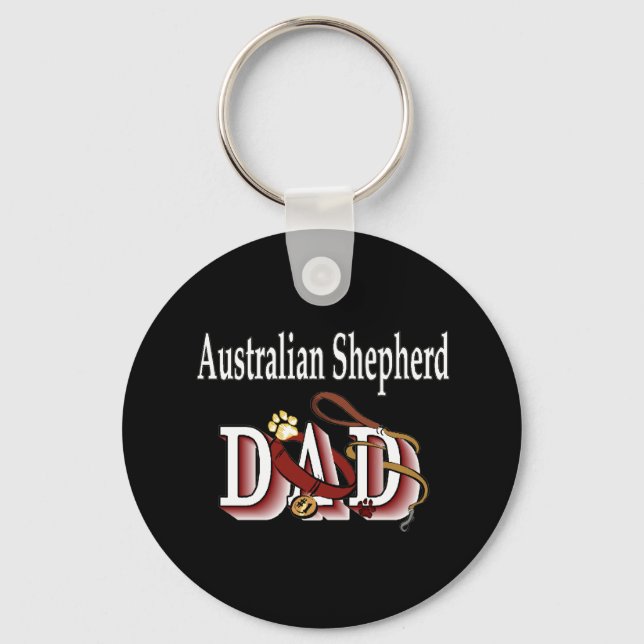 australian shepherd dad Keychain (Front)