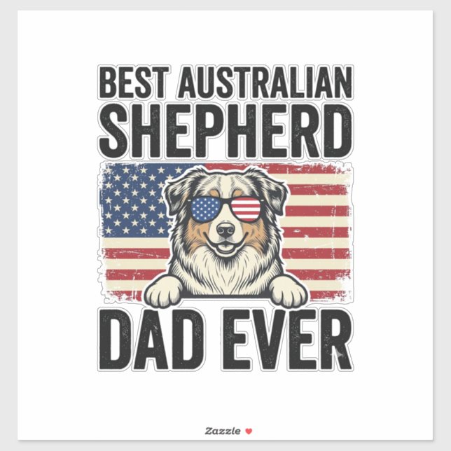 Australian Shepherd Dad Patriotic Vintage (Sheet)
