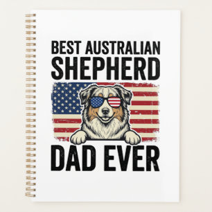 Australian Shepherd Dad Patriotic Vintage Planner