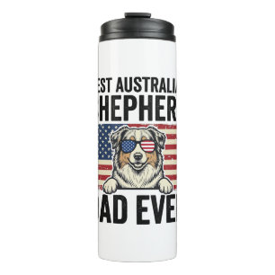 Australian Shepherd Dad Patriotic Vintage Thermal Tumbler